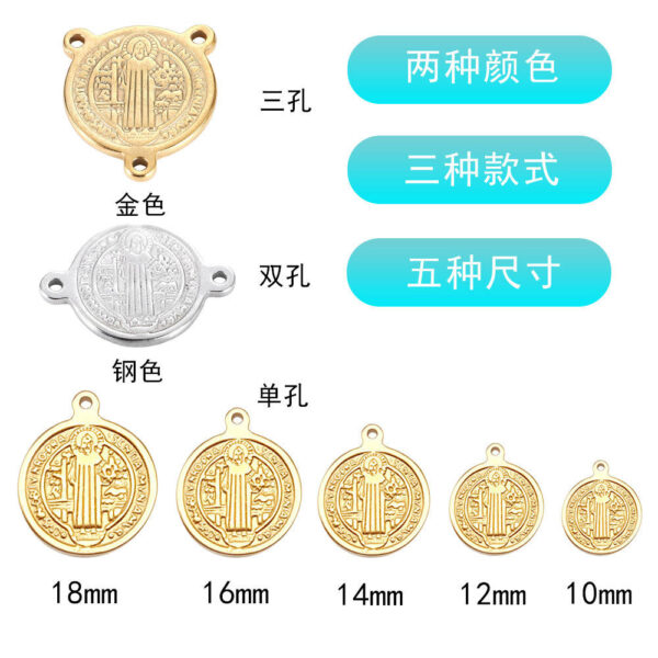 799ed79f680acd566ba3dddda7651b04_H3d7be86069fe4463b50d7b5e509e35a9B_avif=close&webp=close KOMI Gold Cross Oil Pressed Three Hole Round Piece Diy Accessories Stainless Steel Double Hole Pendant