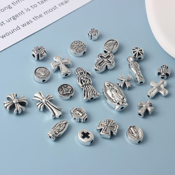 7d7b52db2eea0aef2bd98755c8929ffd_H3c317278995e4aa0b08db940761de8b7L_avif=close&webp=close KOMI Cross Knight Madonna Alloy Beaded Collection Handmade DIY Bracelet Necklace Material Pendant Accessories