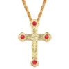 KOMI Roman Palestine Large Cross Pendant Necklaces Diamond Crown Religious Long Chain Necklace Fashion Jewelry
