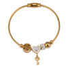 Komi 18K Gold Stainless Steel With Diamond Beaded Key Bracelet Titanium Steel Heart Diamond Bracelet Jewelry