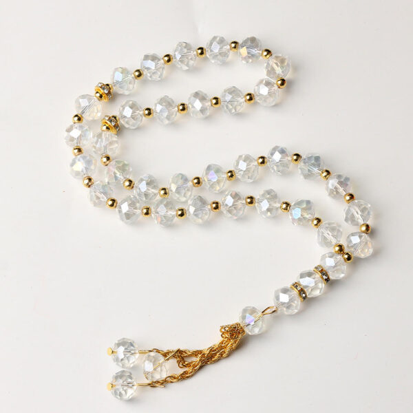 KOMI 10mm Crystal Tasbih Prayer Beads Islamic Rosary Beads Muslim Misbaha 33pcs Prayer Beads Necklaces Hand Bracelets for Unisex
