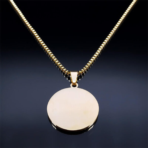 KOMI Mary Pendant Lady Necklace Cross Border Stainless Steel Religious Round Brand Jewelry