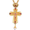 KOMI Roman Palestine Large Cross Pendant Necklaces Diamond Crown Religious Long Chain Necklace Fashion Jewelry