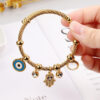 Komi Stainless Steel Bracelet With Drill Wire Greek Fatima Hand Adjustable Titanium Steel Bracelet