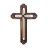 KOMI Black Grooved Wall Hanging Cross Hardware with Iron Flower Wooden Crafts Custom Products