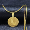 KOMI Dainty Figure Necklaces for Women 18K Gold Plated Stainless Steel Round Coin Disc Virgin Mary Pendant Necklace Jewelry Gift