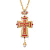 KOMI Roman Palestine Large Cross Pendant Necklaces Diamond Crown Religious Long Chain Necklace Fashion Jewelry