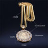 KOMI Stainless Steel Zircon Father's Day Geometric Circle Round Medal Pendant Necklaces 18K Gold Plated/Silver Necklace Gifts