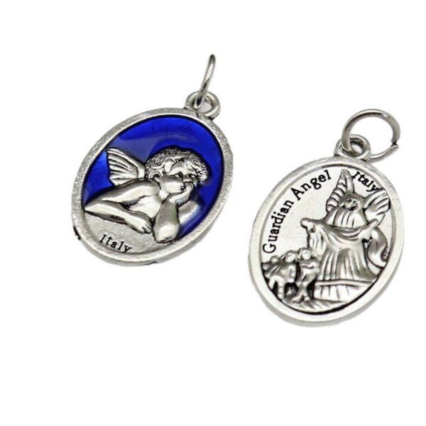 KOMI Enamel Yellow Blue Red Guardian Angels Silver Charm Pendants for Necklace Keychains Bracelet Earrings Crafts Accessories