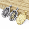 994d785245192b6c000f09581e04afe3_Hf116ab372d30452d82a6ee1992e57741Y_avif=close&webp=close KOMI Wholesale Simple Virgin Mary Pendants 316L Stainless Steel Coin Titanium Steel Oval Medal Necklace Pendant Accessories