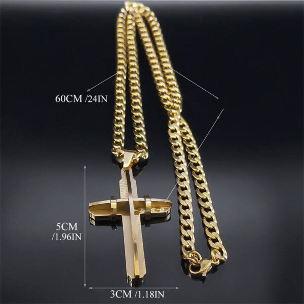 KOMI Hot Sale Classic Creative Cross Pendant Stainless Steel Men's Religious Necklace