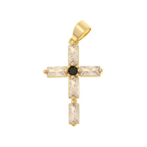KOMI Wholesale Multiple Type Dainty 18K Gold Plated CZ Cross Pendants DIY Religious Fashion Jewelry Accessories Gifts