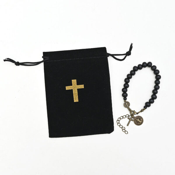 H010f13b444074639b629b8289182c33ez KOMI Black Flannelette Bag Jewelry Gift Storage Bag Cross Jewelry Drawstring Pocket Bag