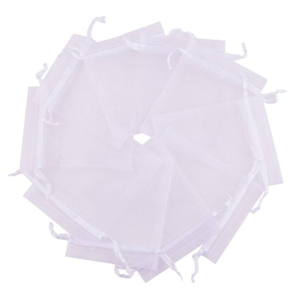 H08cd6e46e9274b2886388b818f1254d6z KOMI 50Pcs 4"x6"(10x15cm) Sheer Drawstring Organza Bags Transparent Organza Jewelry Pouches Bag for Wedding Party Gift Bags