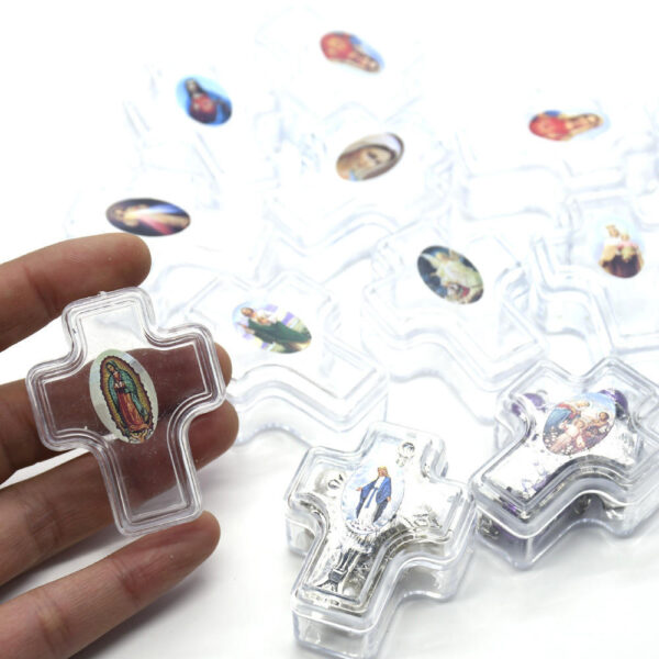Wholesale Cross Religious Rosary Packaging Box Bracelet Plastic Box Mini Rosary Empty Gift Box Customized