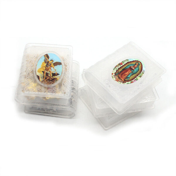 H0f6482542d1b450eba751d5eb2047b46a Christian Catholic Jesus Book Box Plastic Rosary Box Religious Gift Box Customized (Picture Random)
