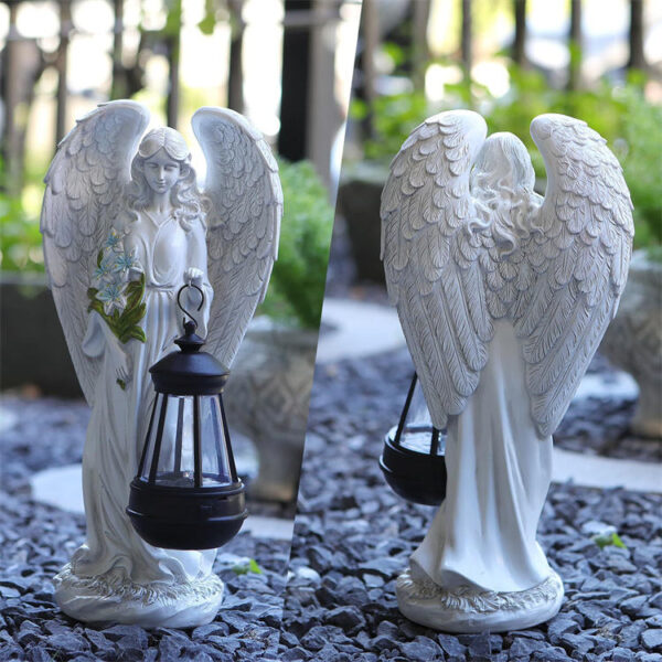 H13404e2fb51a4c5ca809c7857aa7cd56E KOMI Resin Angel Home Decoration Outdoor Garden Landscape Decor Lawn Garden Solar Lamp Resin Crafts Gifts for Home Accessories