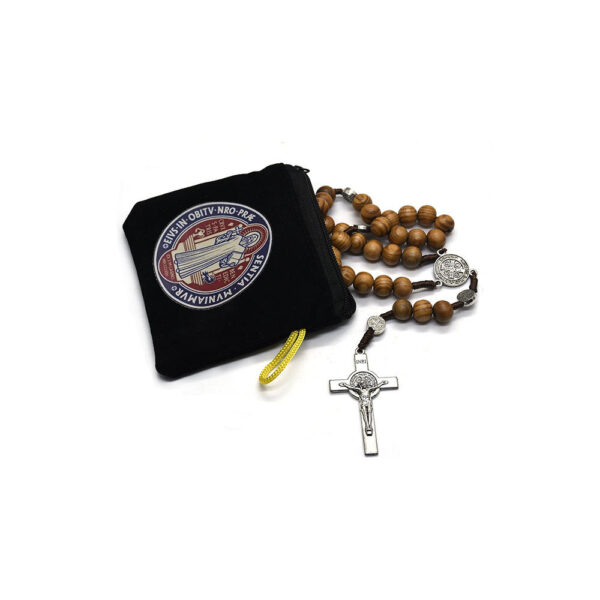 H14adac50f93241d08fa3cda2e7c90c28x Wholesale Spot Cross Rosary Religious Jewelry Packaging Gift Cloth Flannel with Zipper Jewelry Lanyard Storage Bag