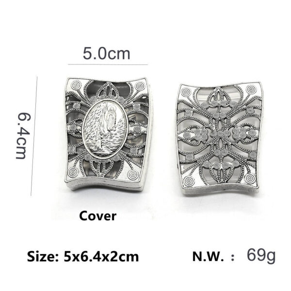 KOMI Catholic Rosary Alloy Box Vintage Silver Gold Metal Empty Box Necklace Bracelet Gift Box for Religious Jewelry Packing