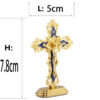 KOMI Gold Plated Multicolor Enamel Cross Display for Home Decoration Crucifix Cross for Religious Prayer Baptism Craft Gifts
