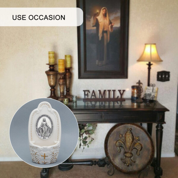 Personalized Ceramic Jesus Christ Religious Catholic Wholesale Pics Pattern Hanging Holy Water Font