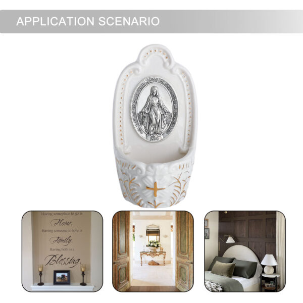 Personalized Ceramic Jesus Christ Religious Catholic Wholesale Pics Pattern Hanging Holy Water Font