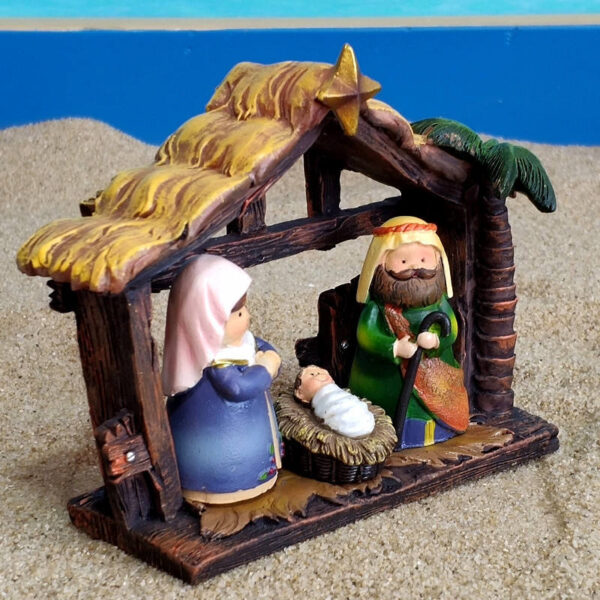 H21b78929f7b547cda2dc47073042a50fp KOMI Hot Sale of a Family Jesus Birthplace Manger Group Sand Figure Resin Crafts