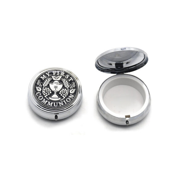 H2337ed4e1bbc40129048abd1421ef0c97 High-grade Metal Crafts Silver Round Religious Holy Grail Sacrament Rosary Gift Box for Necklace Bracelet