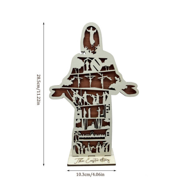 H281cd34cceec4a2395ea609ce3e4af1cG KOMI Easter Story Decoration Jesus Decorated Home Wooden Crafts Decoration