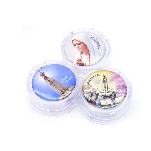 H2912841efaaf4ce38e3624cef2979c91a KOMI White 3.6x1.8cm Virgin Mary Rosary Box Plastic Jewelry Box Storage Case with Colored Image for Religious Jewelry Gift Box