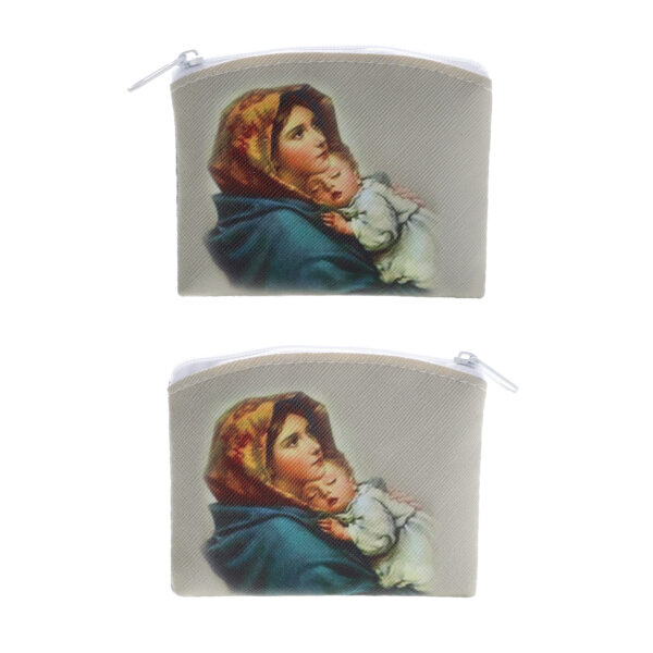 Religious Rose Bag Packaging Rosary Jewelry Cloth Bag Double-sided Printing Pattern Packaging Gift Bag Wholesale