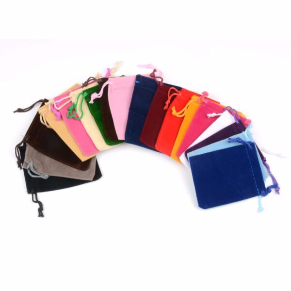 H32a3956c13c44ac38e2b0544fbad75c1O Komi Multicolor Drawstring Flannel Bag Ring Necklace Storage Bag Jewelry Bag Spot Wholesale