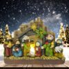 KOMI New Manger Castle Church Festival Decoration Resin Craft Decoration