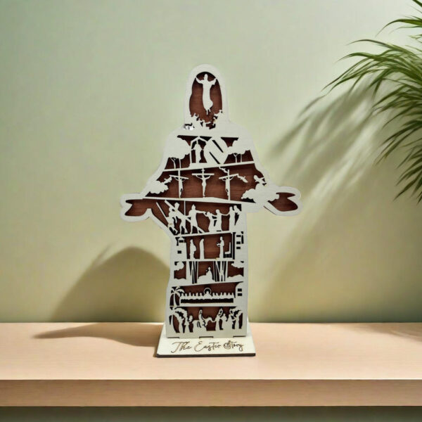 H40d5c6ff7c634662a8ab171a2ca00b84O KOMI Easter Story Decoration Jesus Decorated Home Wooden Crafts Decoration
