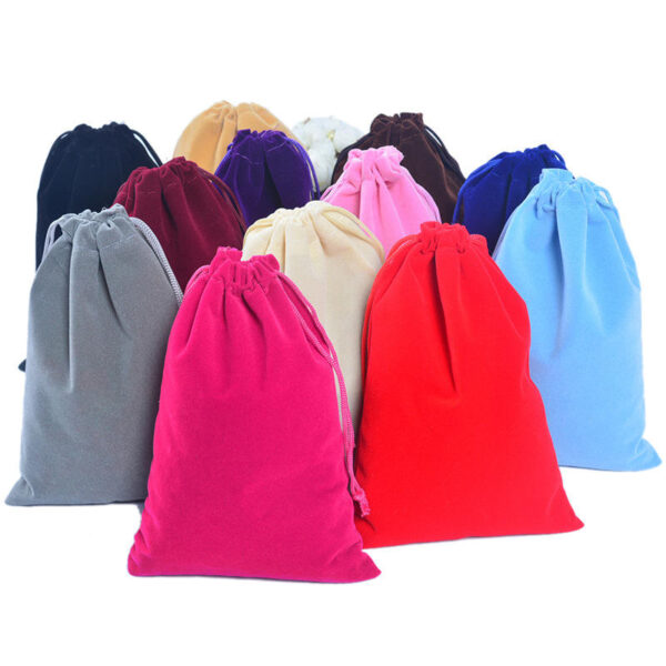 H45384d5bb7de46d6bc4f715f2cc6933aD Komi Multicolor Drawstring Flannel Bag Ring Necklace Storage Bag Jewelry Bag Spot Wholesale