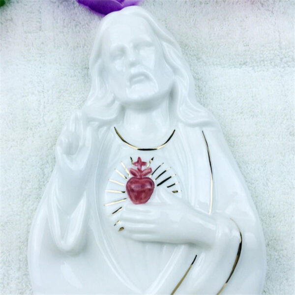 H4cd1619db4bf47f6ae5fc41d297fdf796 KOMI Ceramic Heart of Jesus Figurine and Holy Family Statue for Home Decoration Craft Gift for Party Birthday Gifts