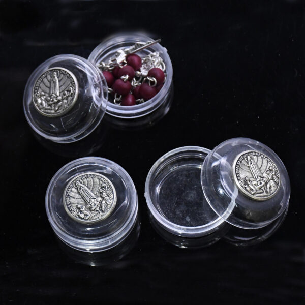 H525dae0f66d4469fb4e3af68dd453e52G KOMI Plastic Rosary Jewelry Box for Religious Jewelry Metal Fatima Portrait Plastic Box Rosary for Jewelry Packing Gift Box