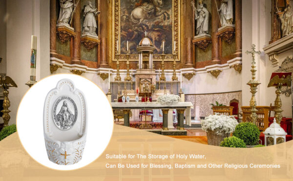 Personalized Ceramic Jesus Christ Religious Catholic Wholesale Pics Pattern Hanging Holy Water Font