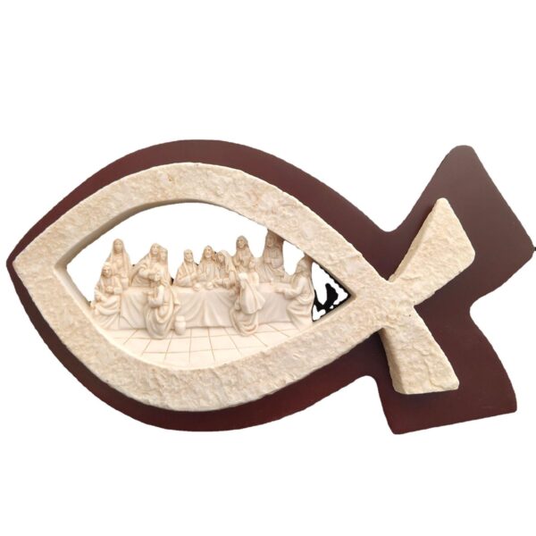 KOMI Fish the Last Supper Dinner Decoration Exquisite Resin Home Table Religious Dinner Decoration