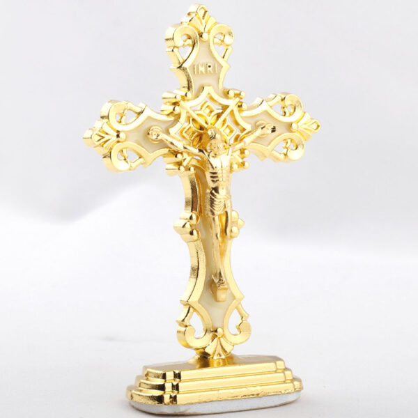 KOMI Gold Plated Multicolor Enamel Cross Display for Home Decoration Crucifix Cross for Religious Prayer Baptism Craft Gifts