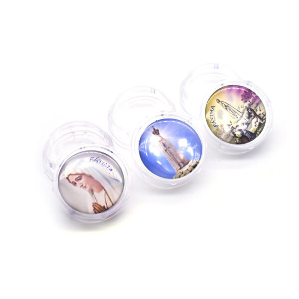 H5d32a86ab58545f698e85c21272f61e4F KOMI White 3.6x1.8cm Virgin Mary Rosary Box Plastic Jewelry Box Storage Case with Colored Image for Religious Jewelry Gift Box