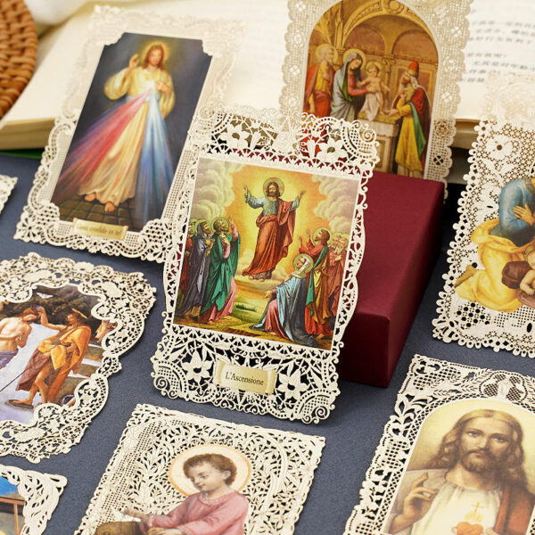 H5de05c9e59ea437c91f4e6cd014b1392k KOMI Christian Bookmark Jesus Holy Family Series Hollow Lace Paper Religious Figures Inspirational Bookmarks for Women Men Gifts
