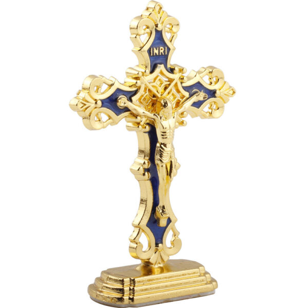 KOMI Gold Plated Multicolor Enamel Cross Display for Home Decoration Crucifix Cross for Religious Prayer Baptism Craft Gifts