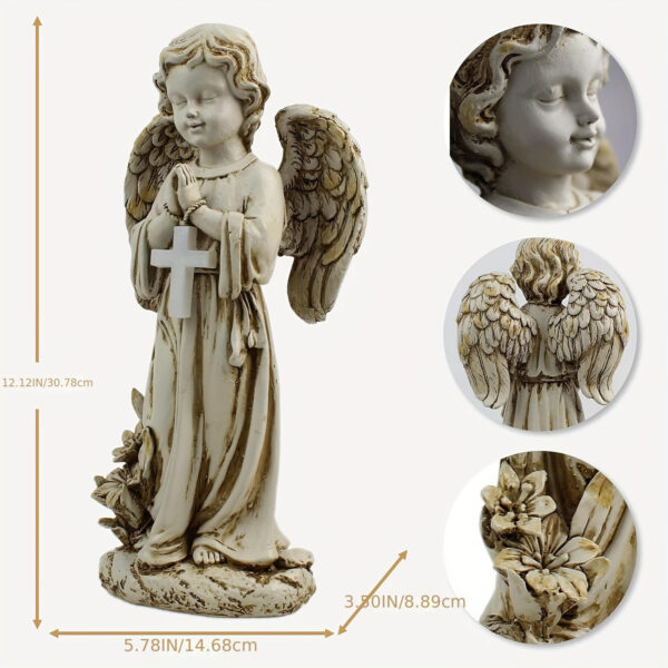 H648be8595abb49719dc363f56b5406a41 KOMI Sun Angel Cemetery Decoration Monument Courtyard Lawn Garden Decoration Resin Prayer Decoration