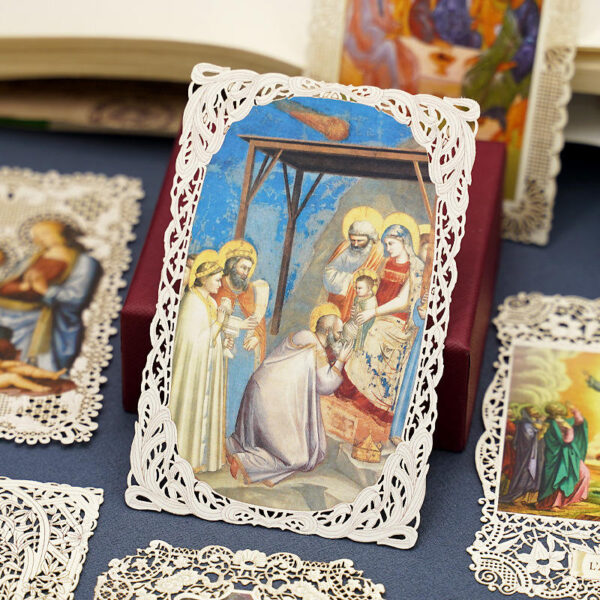 H66e474e7b8314c15ba6a91a882aa9816K KOMI Christian Bookmark Jesus Holy Family Series Hollow Lace Paper Religious Figures Inspirational Bookmarks for Women Men Gifts