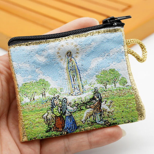 H67feaea25c0b4584b43fc617cded8c96s KOMI Religious Portrait Rosary Pouch Bag Multiple Christian Figures Cotton Cloth Rosary Storage Bag for Prayer Birthday Gifts