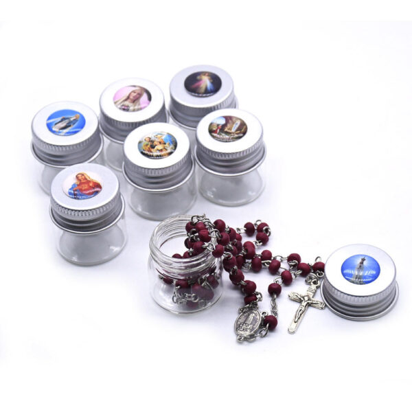 H70fa15083c4042d183a8757ecdbb2247x KOMI Baptism Rosary Holy Glass Bottle Mini Rosary Bracelet Necklace Bottles Empty Jewelry Gift for Gifts Packing(No Rosary)