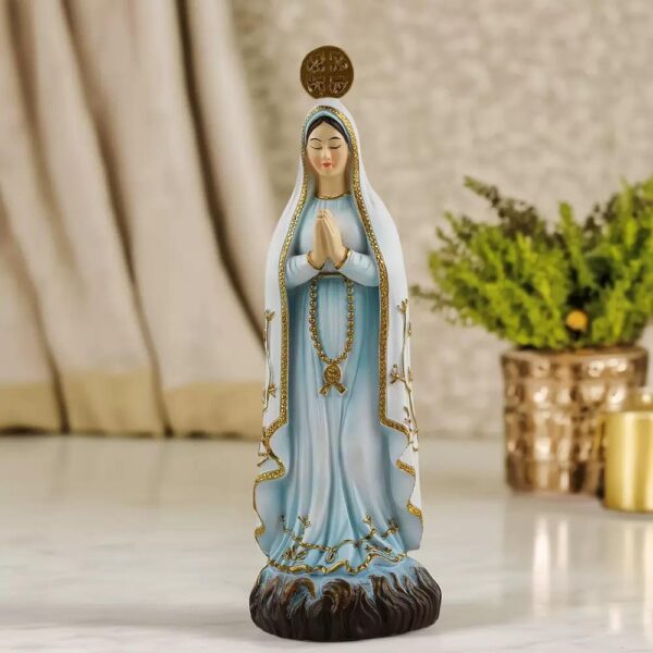 KOMI New Statue of Our Lady of Fatima Resin Craft Religious Decoration Tabletop Room Interior Decoration