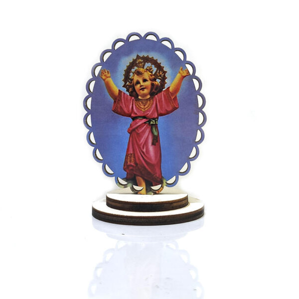 KOMI New 9cm European Solid Wood Hollow Color Wooden Oval Lace Standing Icon Travel Car Home Decoration