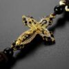 Gold Alloy Diamond Braided Rope Jesus Cross Car Pendant Ornaments Pendant